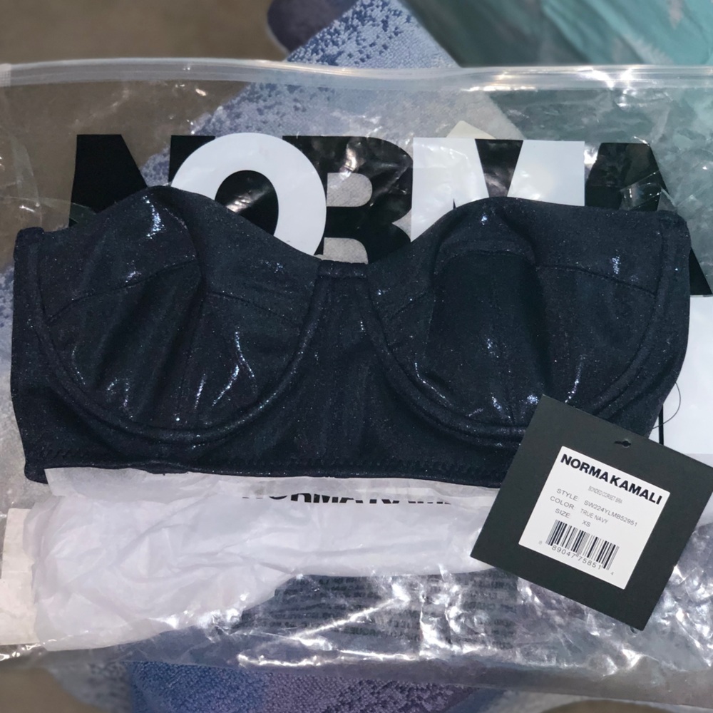 Norma KAMALI xs navy bonded corset bra